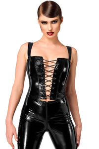 F379 Dominae Frontbind PVC corset top - 3XL-2