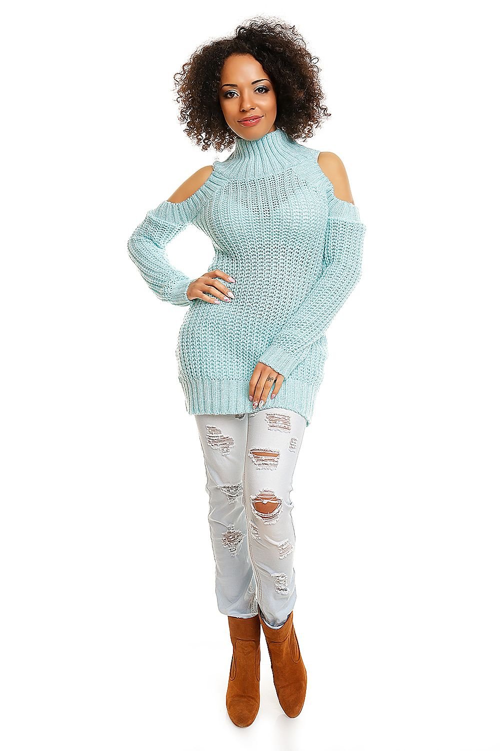 Hard-knitted jumper model 84344 PeeKaBoo